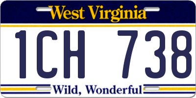 WV license plate 1CH738