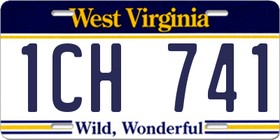 WV license plate 1CH741