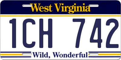 WV license plate 1CH742
