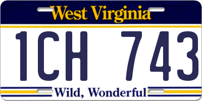 WV license plate 1CH743