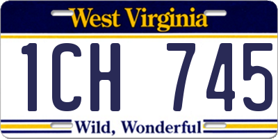 WV license plate 1CH745