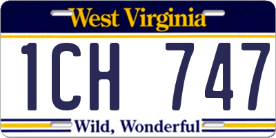 WV license plate 1CH747