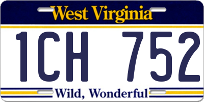 WV license plate 1CH752