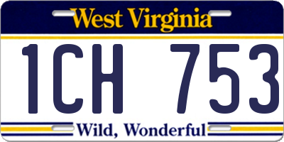 WV license plate 1CH753