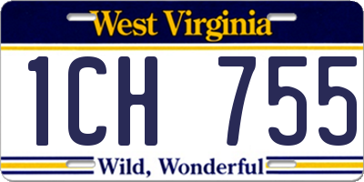 WV license plate 1CH755