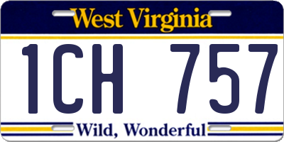 WV license plate 1CH757