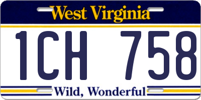 WV license plate 1CH758