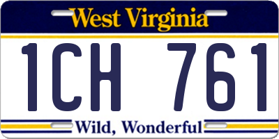 WV license plate 1CH761