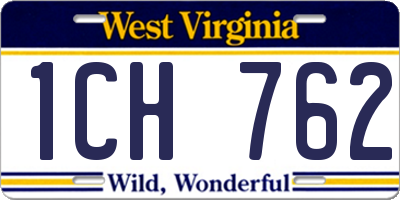 WV license plate 1CH762
