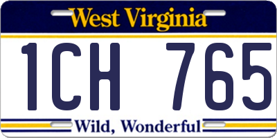 WV license plate 1CH765