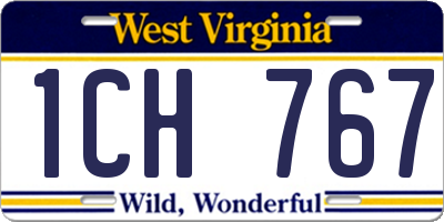 WV license plate 1CH767