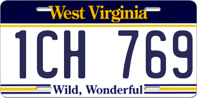 WV license plate 1CH769