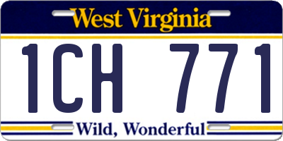 WV license plate 1CH771
