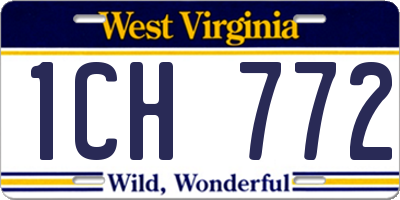 WV license plate 1CH772