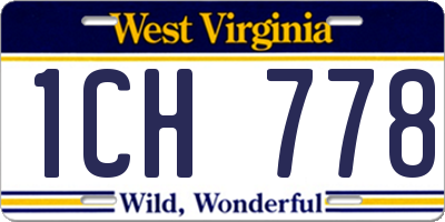 WV license plate 1CH778