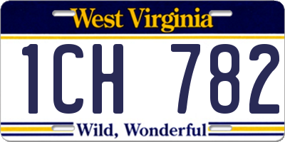 WV license plate 1CH782