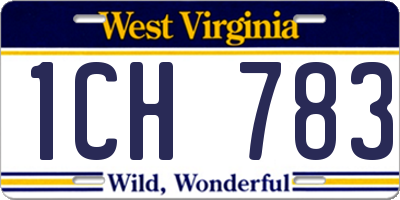 WV license plate 1CH783