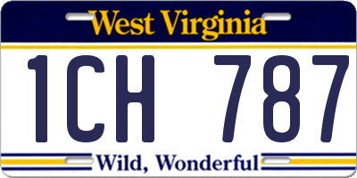 WV license plate 1CH787