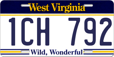 WV license plate 1CH792