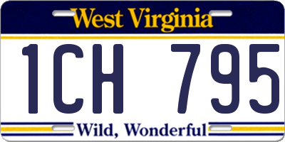 WV license plate 1CH795