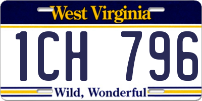 WV license plate 1CH796