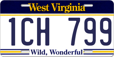 WV license plate 1CH799