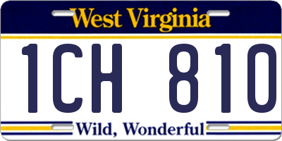 WV license plate 1CH810