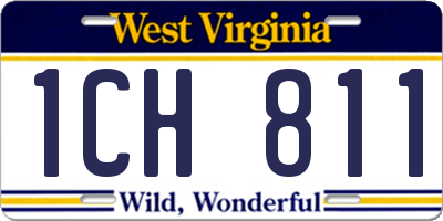 WV license plate 1CH811