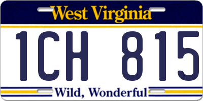 WV license plate 1CH815