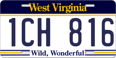 WV license plate 1CH816