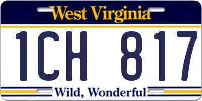 WV license plate 1CH817