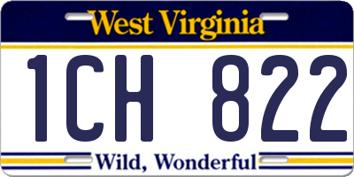 WV license plate 1CH822