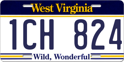WV license plate 1CH824