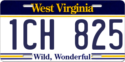 WV license plate 1CH825