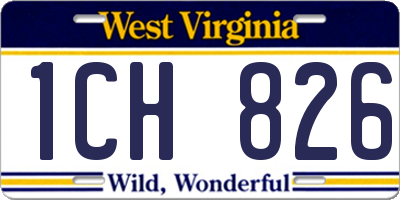 WV license plate 1CH826