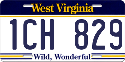 WV license plate 1CH829