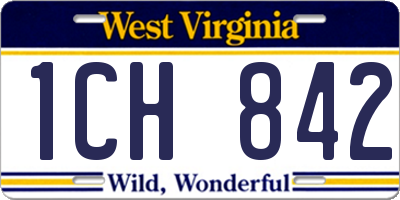 WV license plate 1CH842