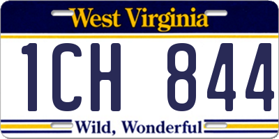 WV license plate 1CH844