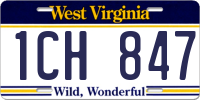 WV license plate 1CH847