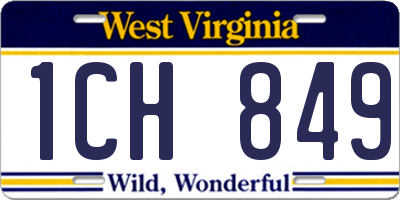 WV license plate 1CH849