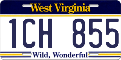 WV license plate 1CH855