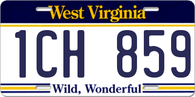 WV license plate 1CH859