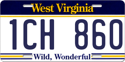 WV license plate 1CH860
