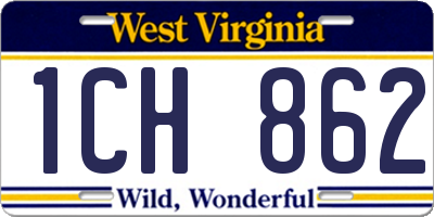 WV license plate 1CH862