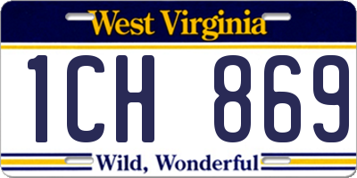 WV license plate 1CH869