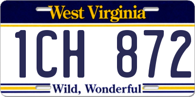 WV license plate 1CH872