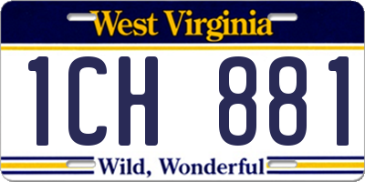 WV license plate 1CH881