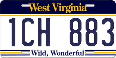 WV license plate 1CH883