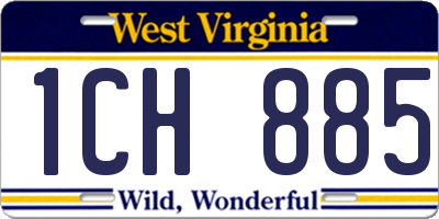 WV license plate 1CH885