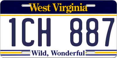 WV license plate 1CH887